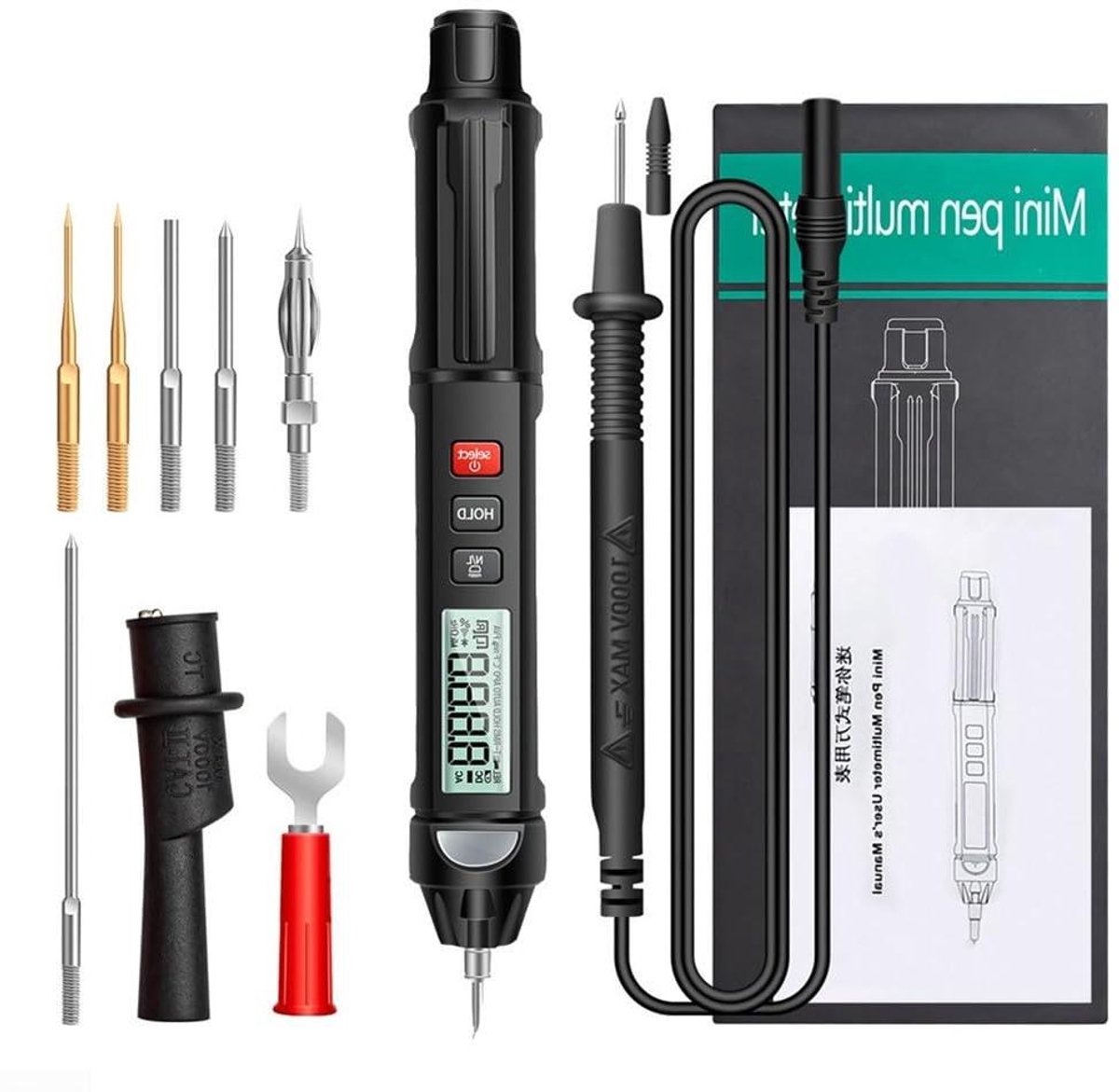 Pen Multimeter - Test Pen - Elektra Inspectie - Draadloze Detectie - 6000 Tellingen - Zwart