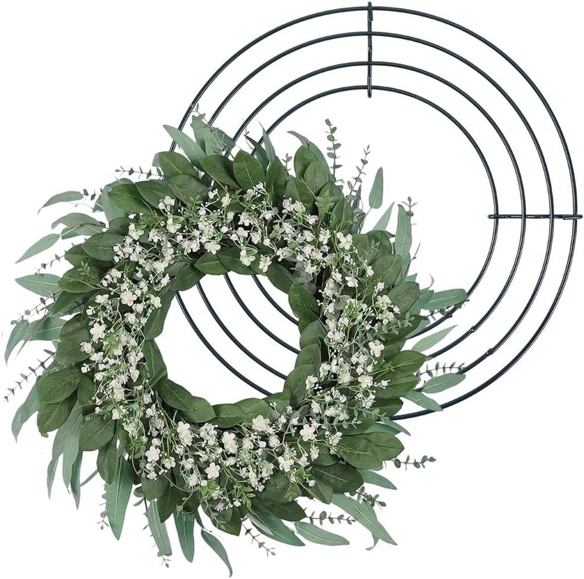 Draadkrans Frames - Bloemen Ring Basis - Kransen Maken - Groene Coating - 20 cm - Groen