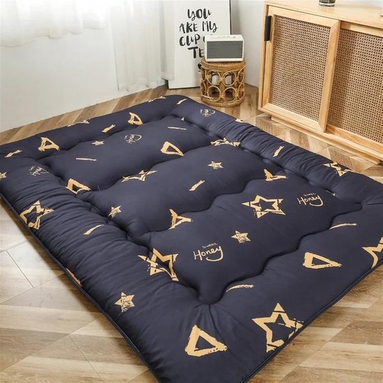 Tatami Matras - Vloermatras Futon - Comfortabel Slapen - Inklapbaar Ontwerp - 135x200 cm - Blauw — afbeelding 5