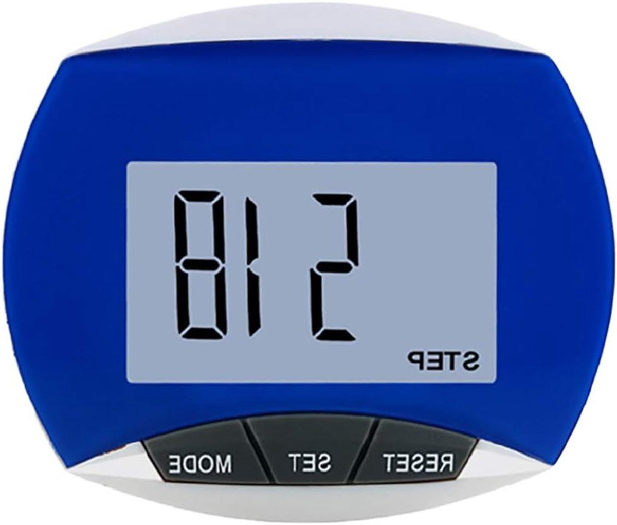 Stappenteller LCD - Activiteitentracker - Gezondheid bijhouden - Automatische uitschakeling - Tot 1000km - Blauw