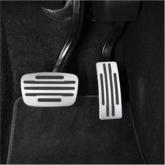 Rempedaal Covers - Auto Pedaalhoezen - Veilig Rijden - Antislip Oppervlak - Standaard Maat - Zilver — afbeelding 2