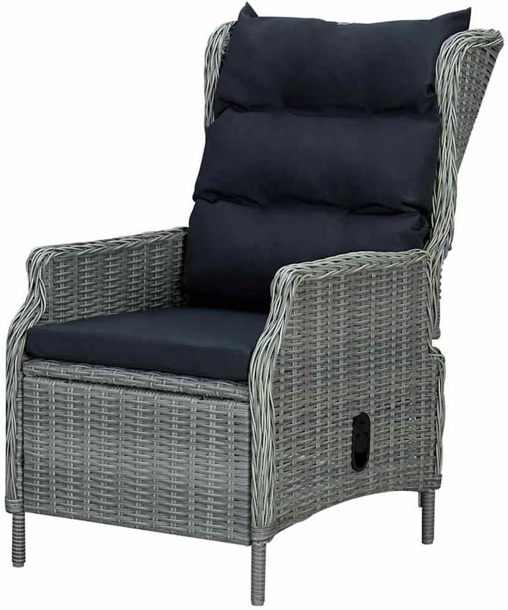 Verstelbare Tuinstoel - Loungestoel Ligstoel - Ontspannen Buiten - Gaslift Verstelling - 57 x 88 x 100 cm - Lichtgrijs