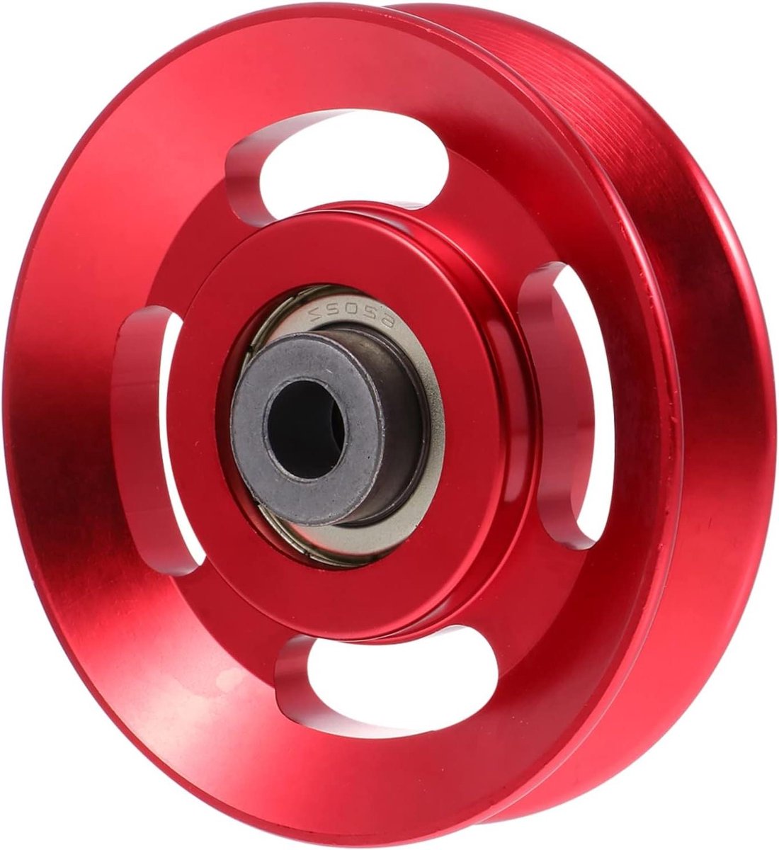 Fitness Katrolwiel - Kracht Oefening - Spiertraining Thuis - Eenvoudige Installatie - 9x9x2CM - Rood