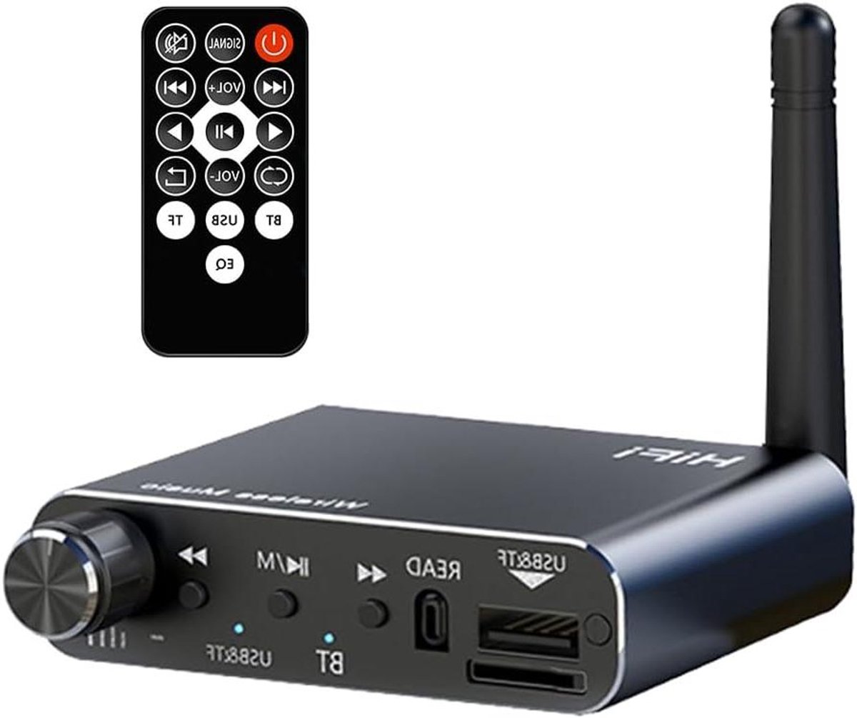 Draadloze Audio Adapter - Muziek Ontvanger - Muziek Streamen - BT 5.4 - 30m Bereik - Zwart