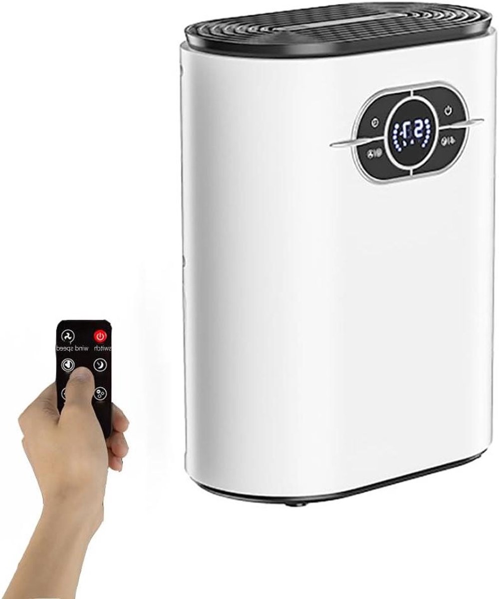 Kleine Luchtontvochtiger - Vochtvreter - Droge Lucht Creëren - Energiezuinig Laag Geluid - 1.2 Liter Tank - Wit