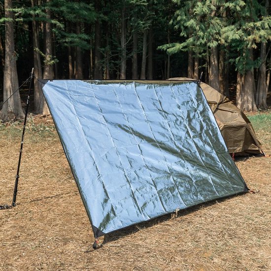 Campingmat Aluminiumfolie - Isolerende Schuimmat - Buiten Kamperen - Waterdicht en Warmte-isolerend - 180 x 200 cm - Zilver — afbeelding 2