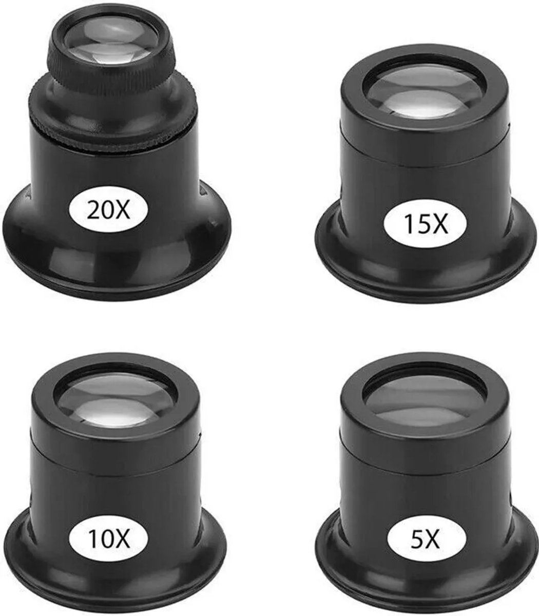 Horlogevergrootglasset, 5x, 10x, 15x, 20x oculair, sieradenvergrootglas