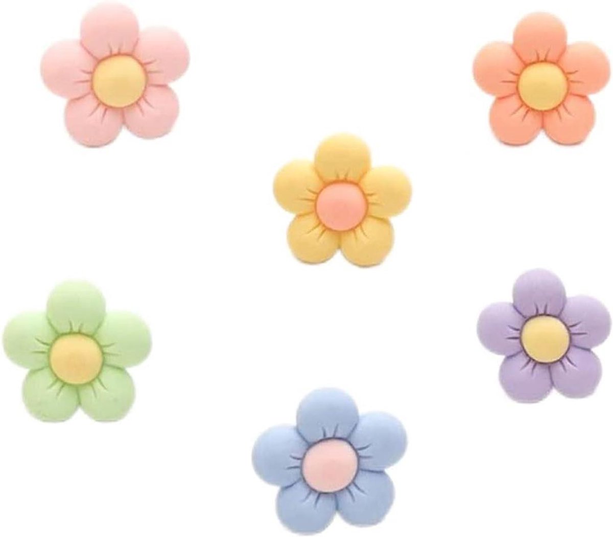 Bloemen Luchtverfrisser Clips - Auto Interieur Decoratie - Auto Verfrissen - Bloemvormig Design - 6 Stuks - Multicolor