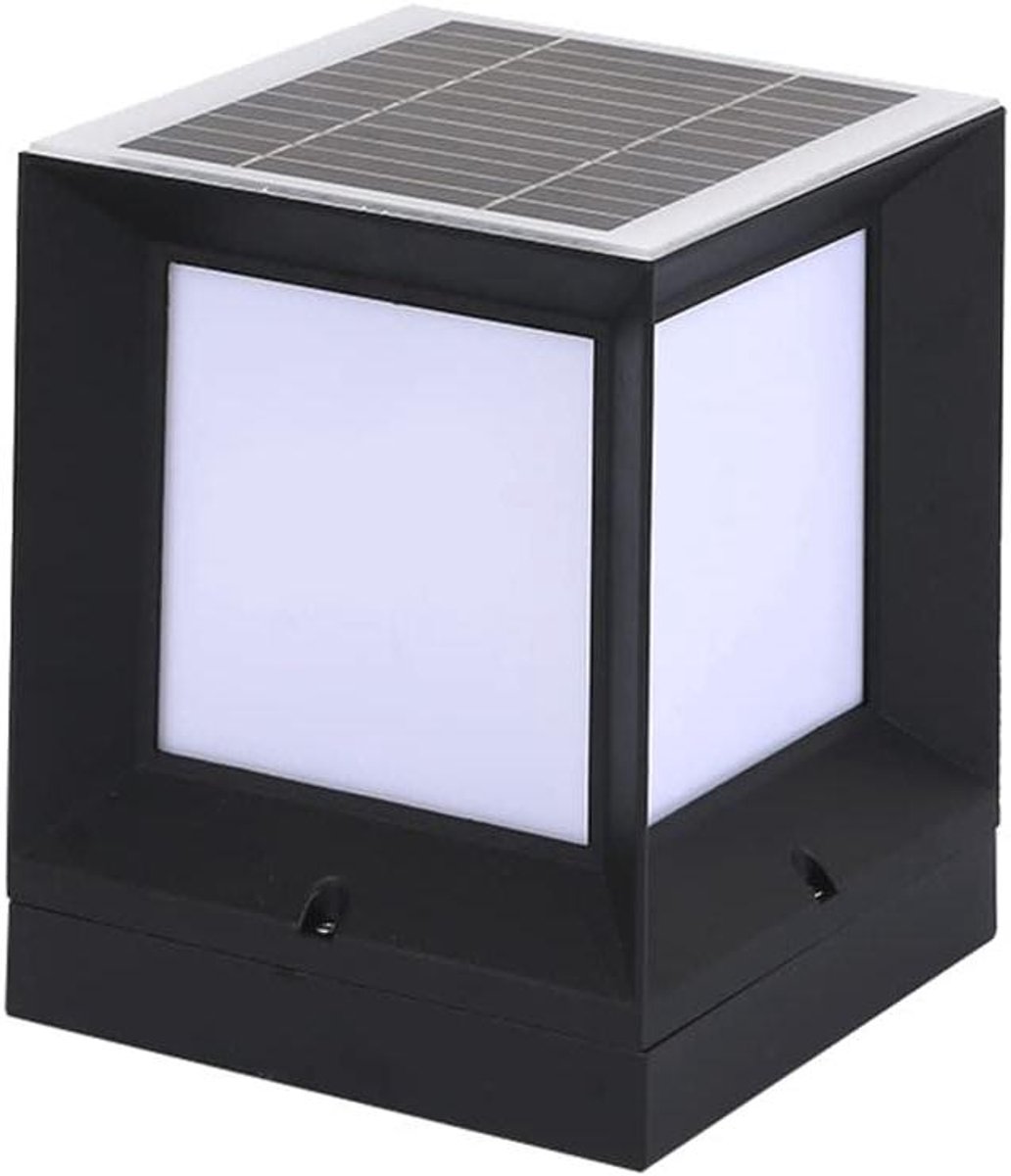 Gazonlamp LED - Buitenlamp Lantaarn - Tuin Verlichting - Automatische Schemersensor - 15x19 cm - Zwart