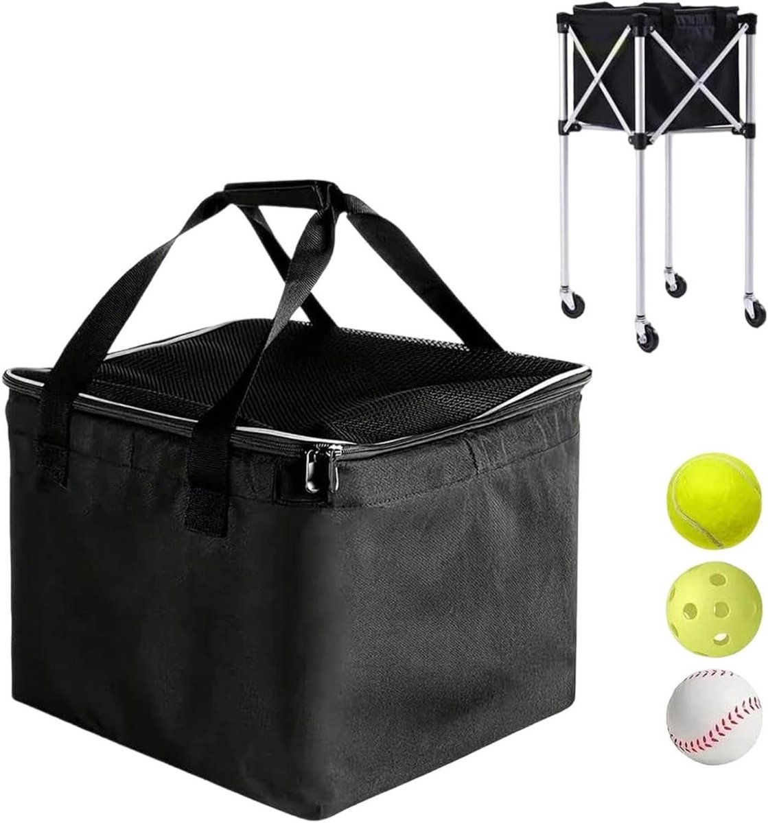 Tennisbal Houder - Opslag Tas - Sport Materiaal Ordenen - Multisport Uitrusting - 150 Ballen Capaciteit - Zwart