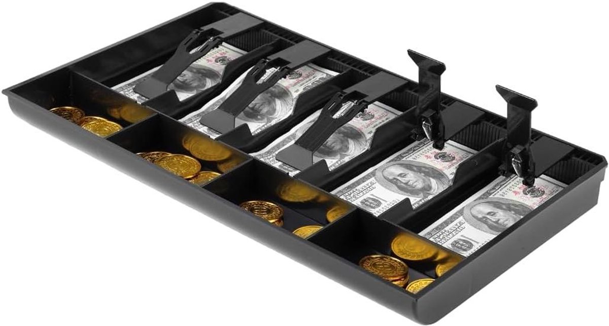 Kassa Lade Inzetstuk - Geldlade Organizer - Geld Beheren - 5 Rekening & 4 Muntvakken