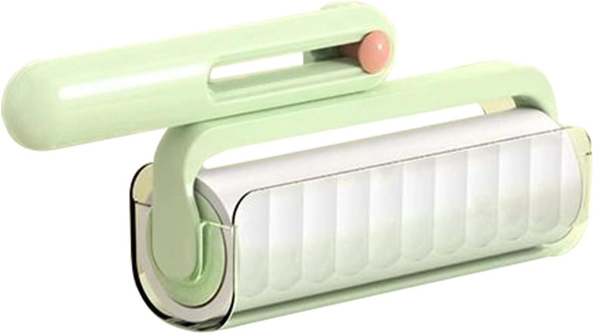 Zelfklevende rol - Pluisroller kleding - Huisdier haar verwijderen - Draagbaar en opvouwbaar - 24 x 17.4 cm - Lichtgroen