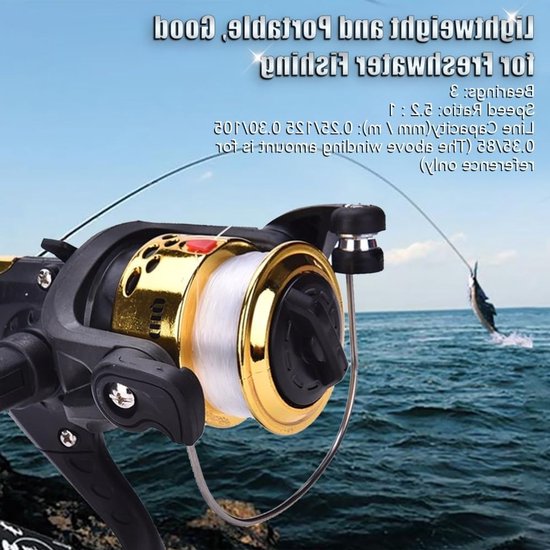 Spinning Fishing Reel met 5.1:1 Gear Ratio - Lichtgewicht en Krachtig voor Zee- en Meervisserij — afbeelding 5