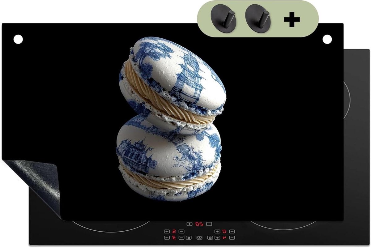 Inductie Kookplaatbeschermer - Werkbladbeschermer Kookplaat - Keuken Beschermen - Unieke Fotodruk - 52.7x91.6 cm - Macarons