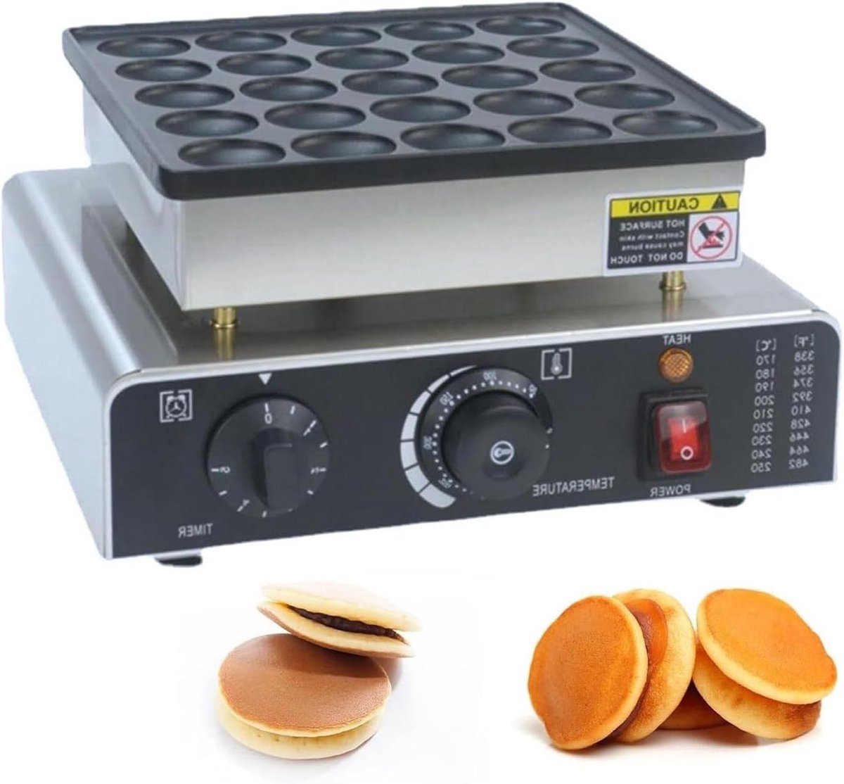 Pannenkoekenmaker - Poffertjespan Wafelijzer - Thuis Snacks Maken - 25 Stuks Tegelijk - 32x30x18 cm - Zilver