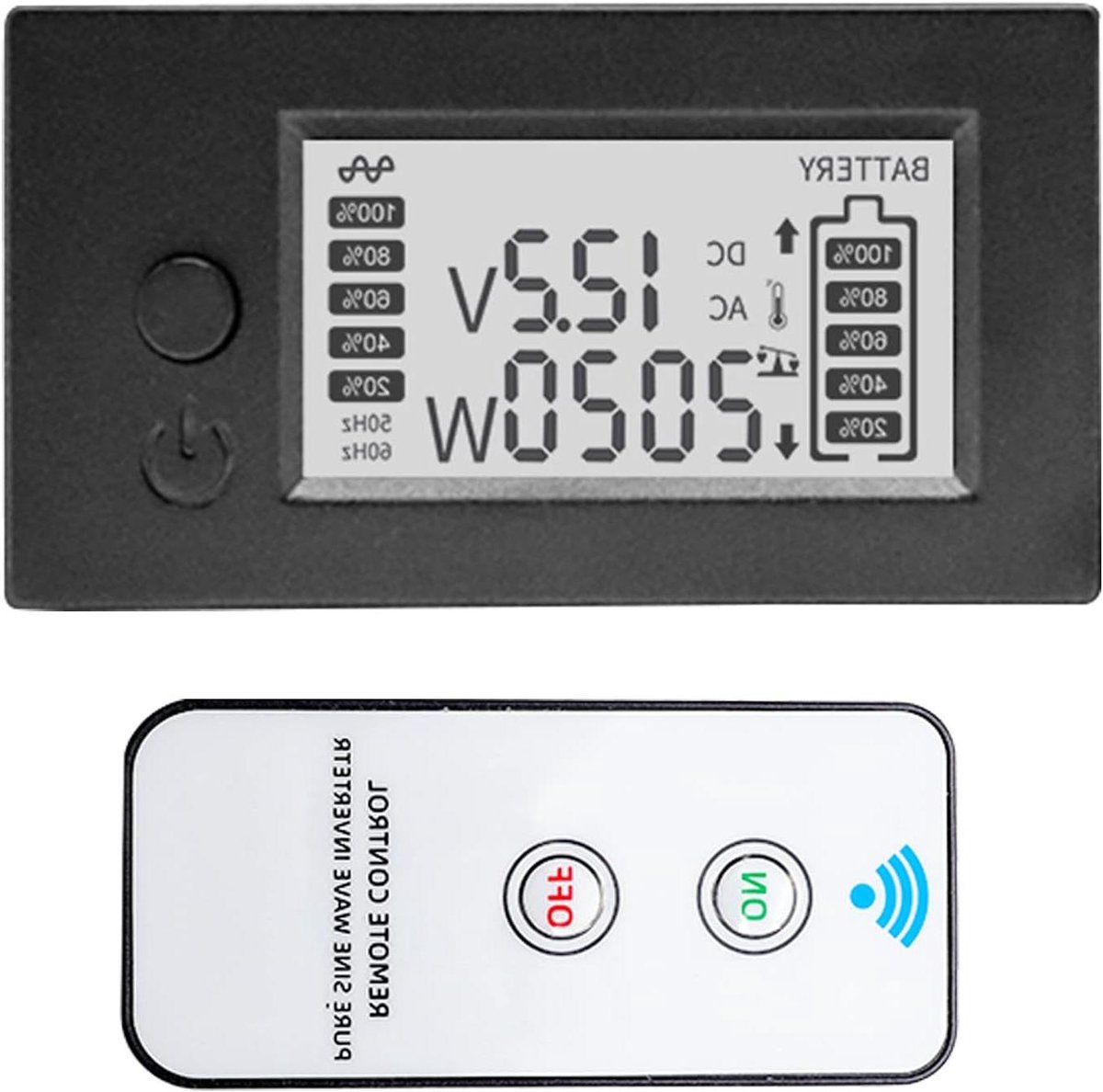 Afstandsbediening Set - Omvormer Afstandsbediening - TV Bediening - Specifieke Omvormer - 100 Meter Bereik - Zwart