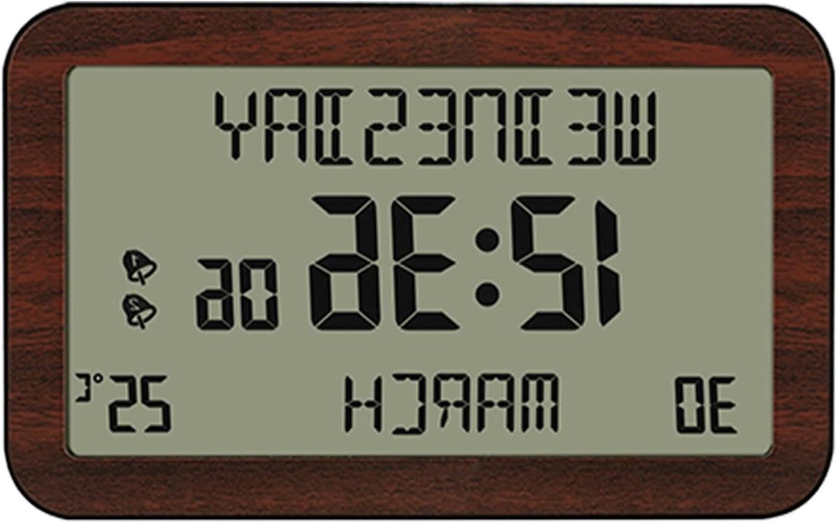 Digitale Desktop Klok - LCD Wekker - Tijd Beheren - High-Definition LCD - 30mm breed - Zwart