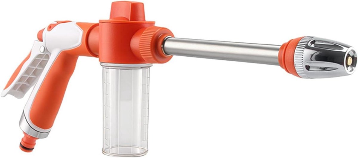 Tuinslang Sproeikop - Verstelbaar Mondstuk - Auto's Reinigen - 360 Graden Roterend - 38.5x15cm - Oranje