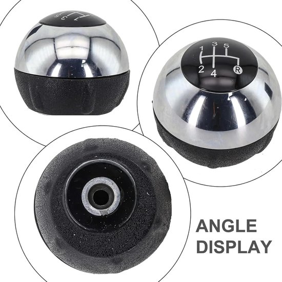 Versnellingspookknop - Pookknop Auto - Auto Interieur Upgraden - Chroom Zwart Afwerking - 5-versnellingen - Chroom Zwart — afbeelding 2