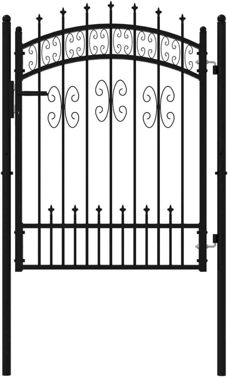 Tuinpoort Hek - Buitenpoort Metalen - Perceel Afbakenen - Gepoedercoat Staal - 103 x 175 cm - Zwart