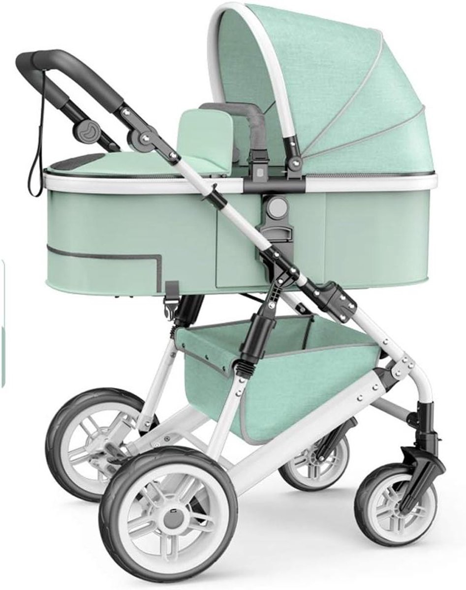 Kinderwagen - Buggy Babywagen - Comfortabel Reizen - Anti-Shock Veren - 46 x 48 x 120 cm - Groen