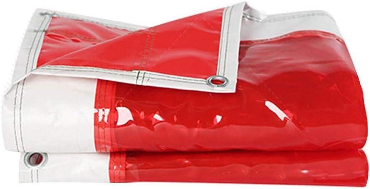 Regenbestendig Dekzeil - Waterdicht Zeil - Buitenbescherming - Versterkte Knoopsgaten - 2x8m - Rood