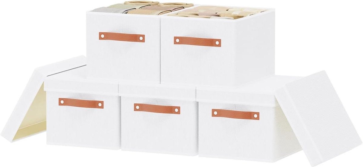 Opbergdozen Kleding - Opbergbakken - Thuis Organiseren - Opvouwbaar Ontwerp - 26x20x17 cm - Wit