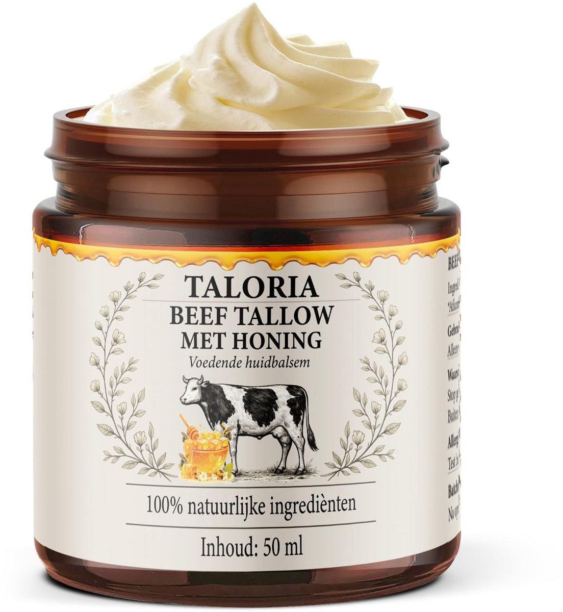 Taloria® Whipped Beef Tallow Honing Huidbalsem - 100% Natuurlijk & Grasgevoerd - 50ml