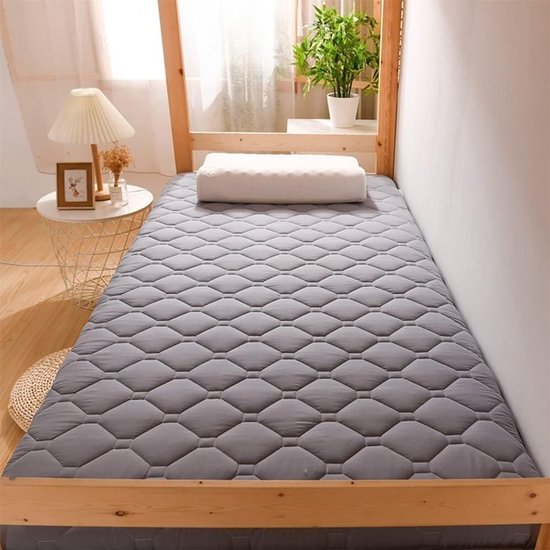Japanse futonmatras - Vloermatras logeerbed - Comfortabel slapen - Opvouwbaar en draagbaar - 100x200cm - Grijs — afbeelding 5