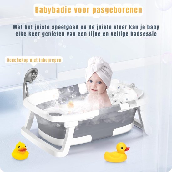 AHD® Baby Badje - - Baby Badje Met Standaard - Baby Badset - Grijs - 63cm x 43cm x 9cm van ahd — afbeelding 2