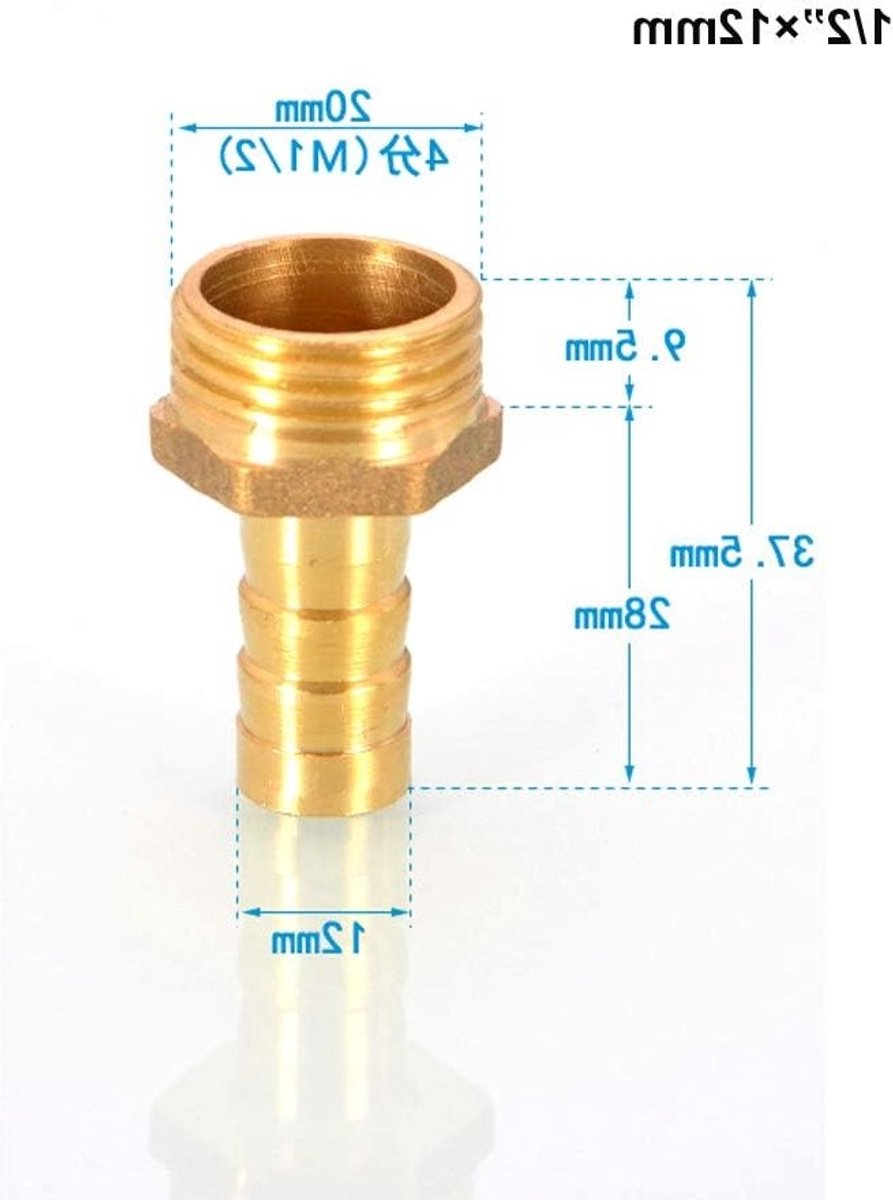 Hose Connector van Messing voor 6mm tot 25mm Slangen, BSP Male Draad Adapter en Fitting voor Tuin en Industrie