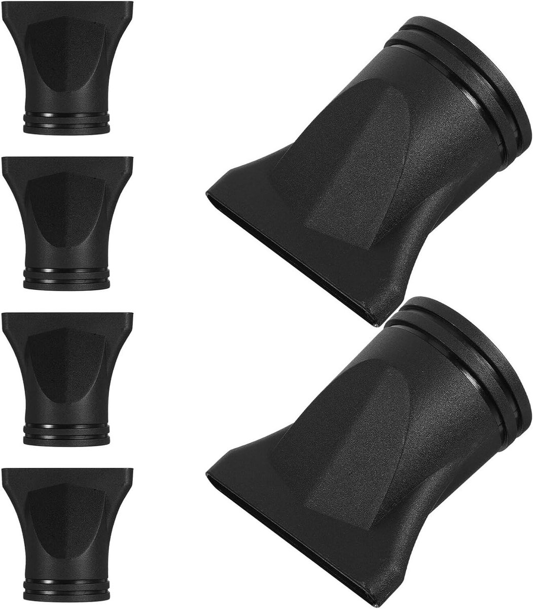 Haardroger Accessoires - Styling Mondstukken - Professioneel Stylen - Verbeterde Droogsnelheid - 6 Stuks - Zwart