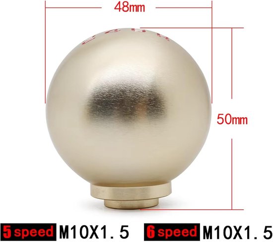 Schakel Pookknop - Versnellingspook Aluminium - Soepeler Rijden - Comfortabele Grip - M10x1.5 Draad - Titanium — afbeelding 3