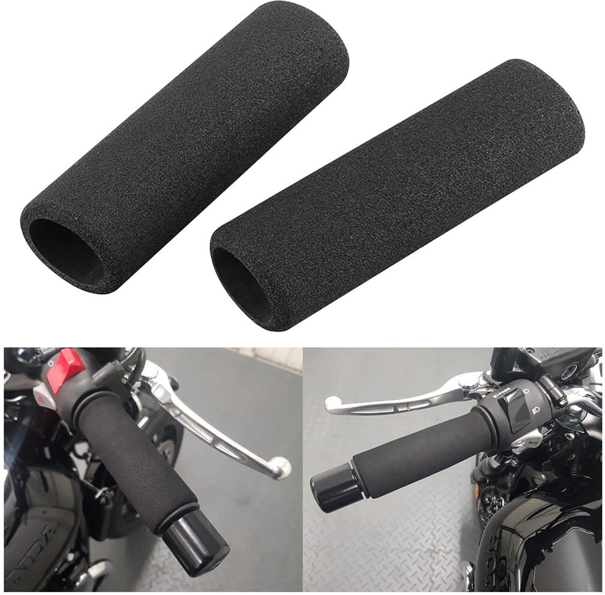 Dailygoody - Motorhandvatten - Comfortabele schuimstof handgrepen - Zacht en anti-trilling - Geschikt voor motorfietsen - 2 stuks