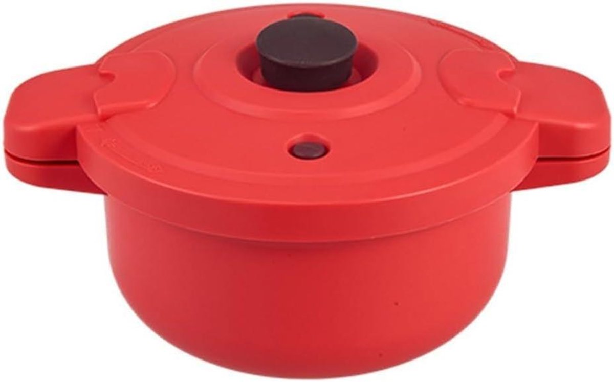 Magnetron Pan - Stoompan Snelkookpan - Gezond Koken - Compact Ontwerp - 27.5 x 14 cm - Rood