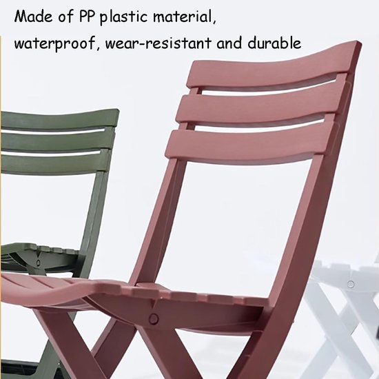 Plastic Folding Chairs - Dienstoelen Opvouwbaar - Extra Zitplaatsen Creëren - Stabiele Triangel Constructie - 3 kg - Groen — afbeelding 4