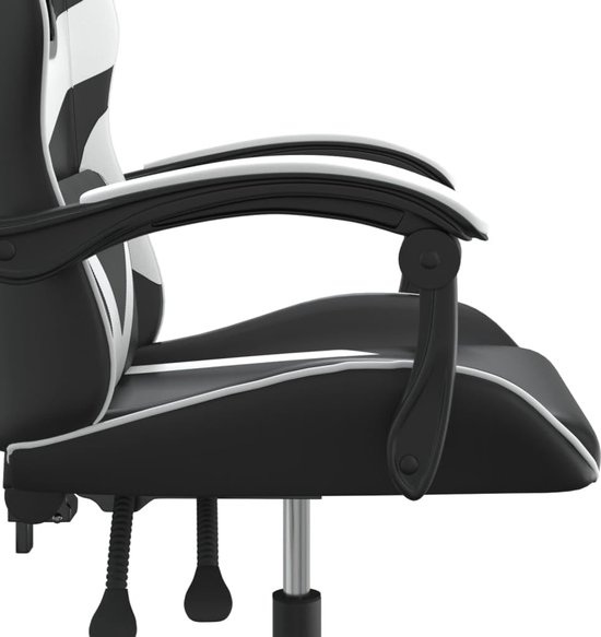 Gaming Stoel - Speelstoel Bureau Stoel - Comfortabel Gamen - Verstelbare Rugleuning - 1 stuk - Zwart Wit — afbeelding 4