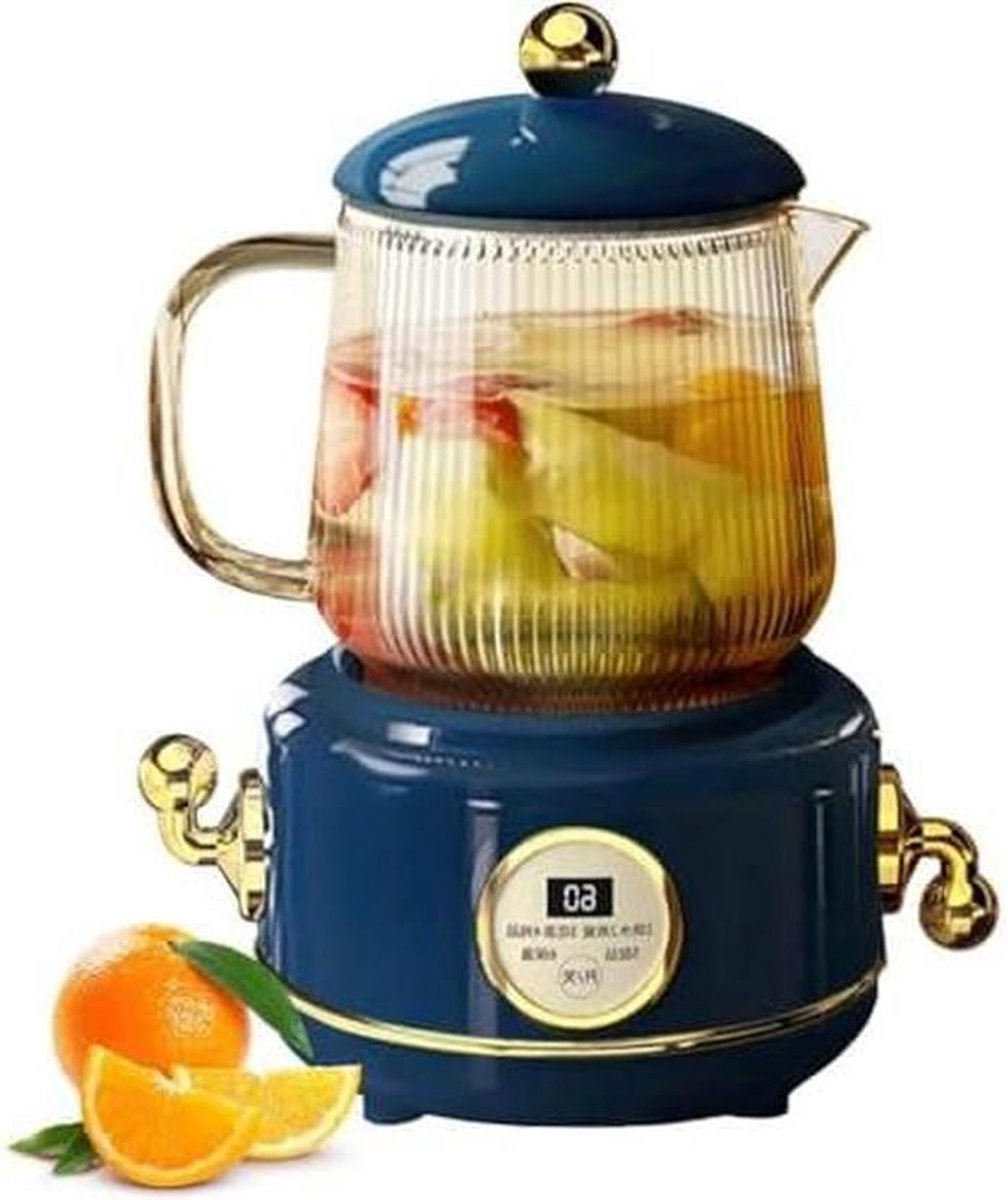 Mini Elektrische Waterkoker - Glazen Thee Pot - Warme Dranken Maken - Smart Anti-Overflow - 600ml - Zilver