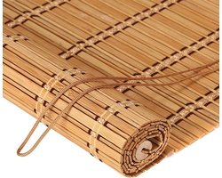 Bamboe Jaloezieën - Rolgordijn Vouwgordijn - Lichtregeling Binnen - Zonder Boren Installatie - 50-160cm Breed 100-280cm Hoog - Bruin
