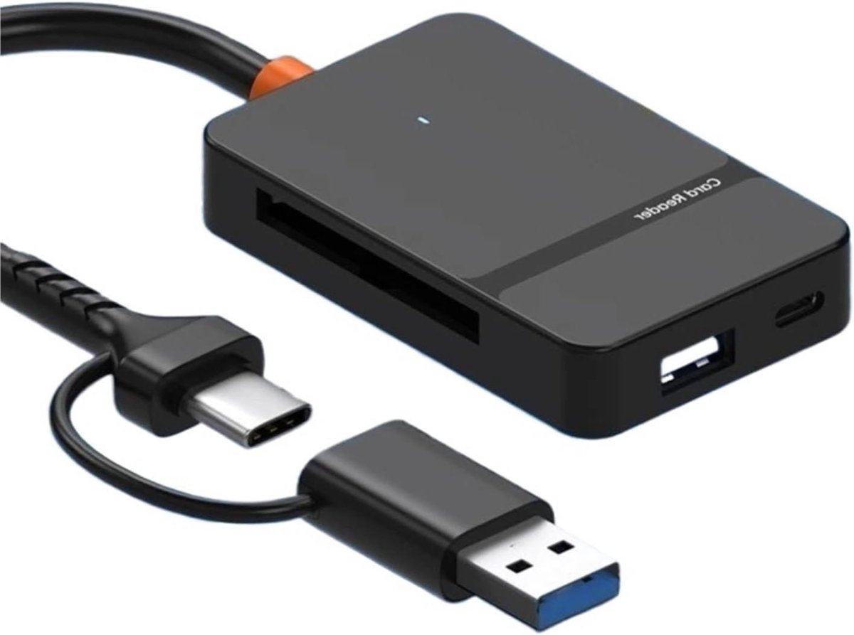 USB Kaartlezer - Adapter - Bestanden Overzetten - 8-in-1 Multifunctioneel - Compact - Zwart