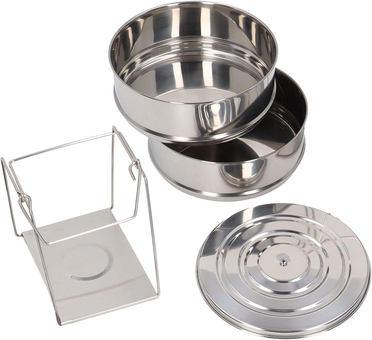 Stoompot RVS - Stoompan - Gezond Koken - Stapelbaar Ontwerp - 2-laags - Zilverkleurig