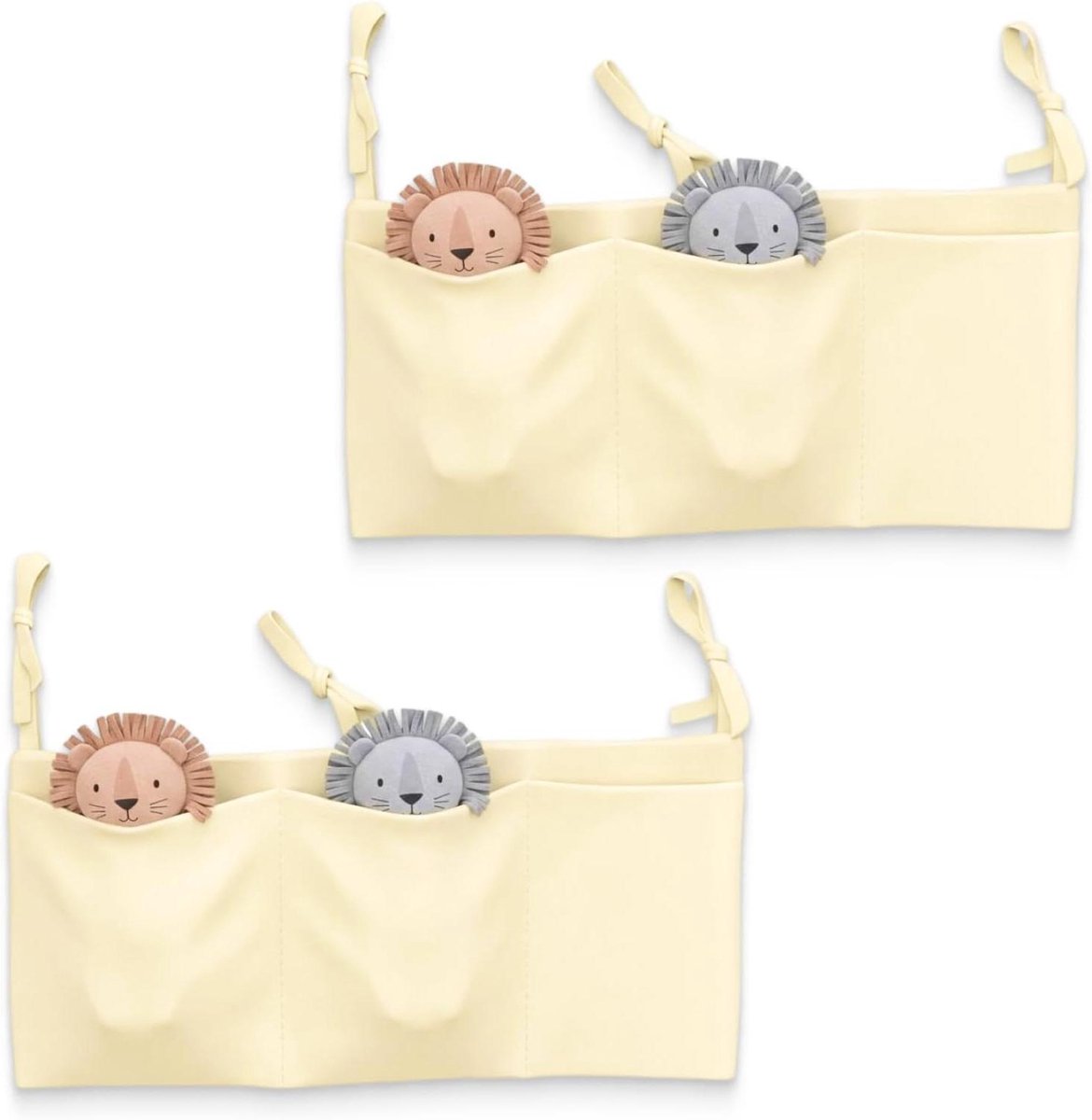 Bed Organizer - Wieg Opberger - Babykamer Organiseren - 2 Vakken - 39 x 20 cm - Grijs