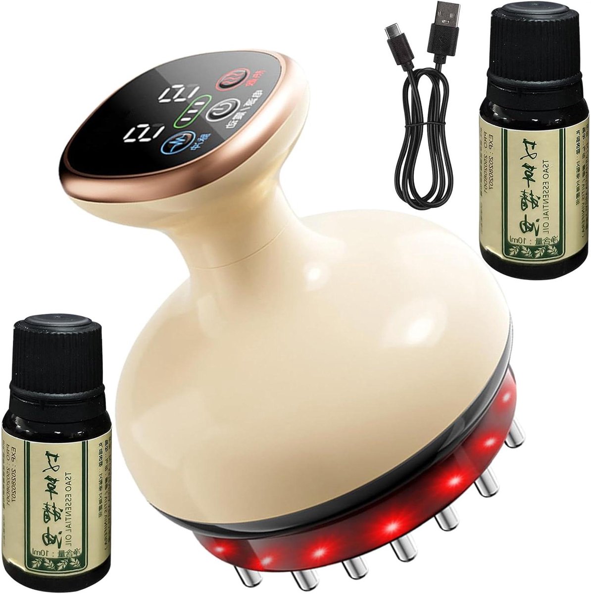 Cellulitis Massager - Schraapapparaat - Spierontspanning - 9 Niveaus Instelbaar - 18 cm - Wit