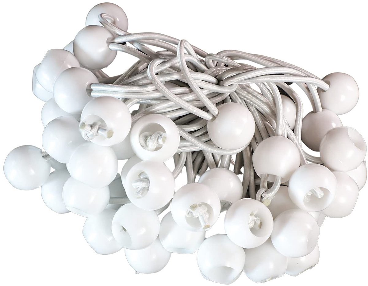 Dailygoody - Rubber spanners - Tentaccessoires - Wit - Dekzeilspanners - 50 stuks voor diverse toepassingen
