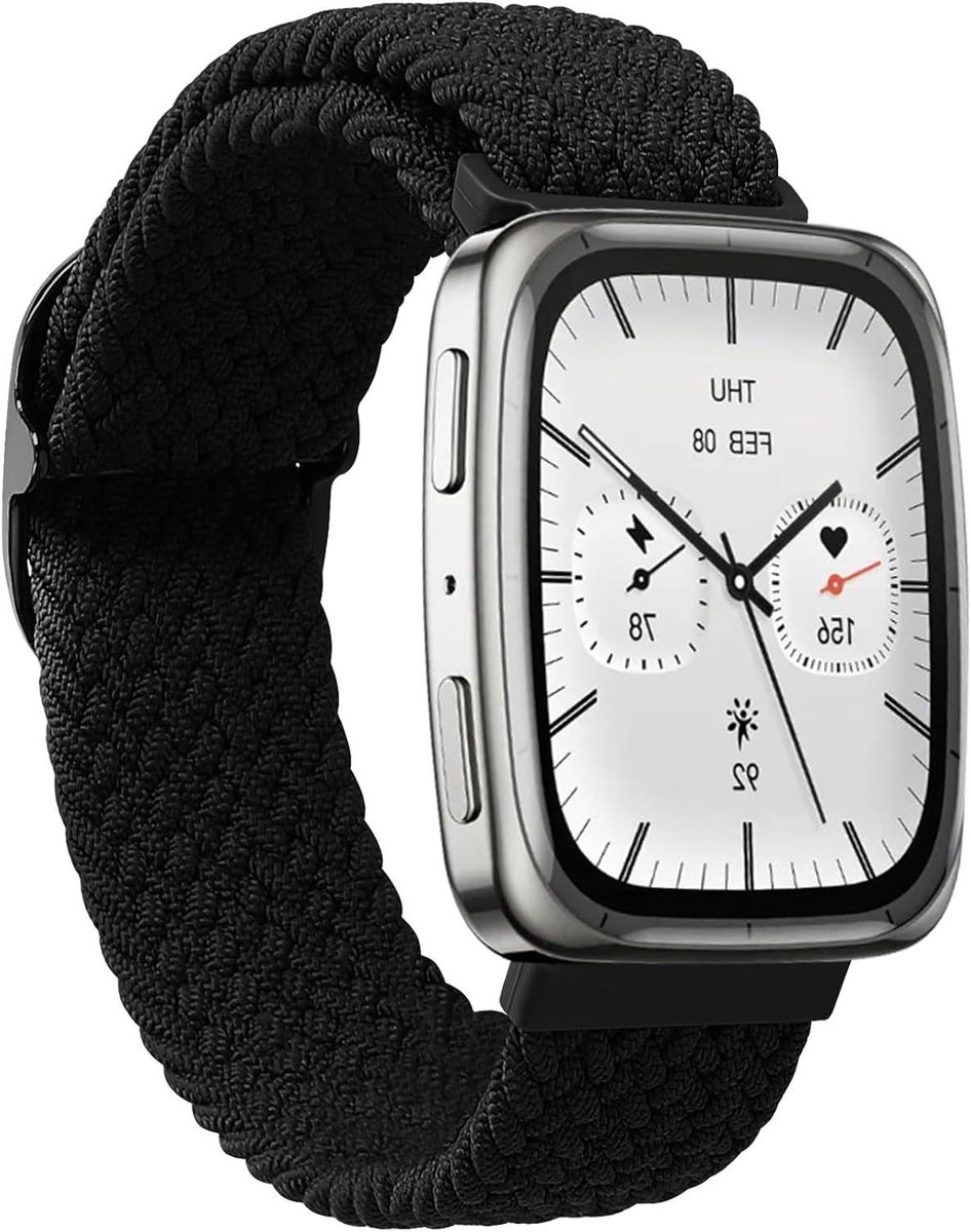 Nylon Bandje - Polsbandje Horloge - Sportief Gebruik - Absorberend Materiaal - 14-22 cm - Zwart