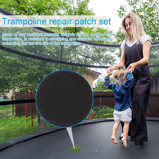 Trampoline Reparatieset - Tent Reparatie - Buiten Spelen - Zelfklevend Waterdicht - 7 Delig - Zwart Bruin — afbeelding 3