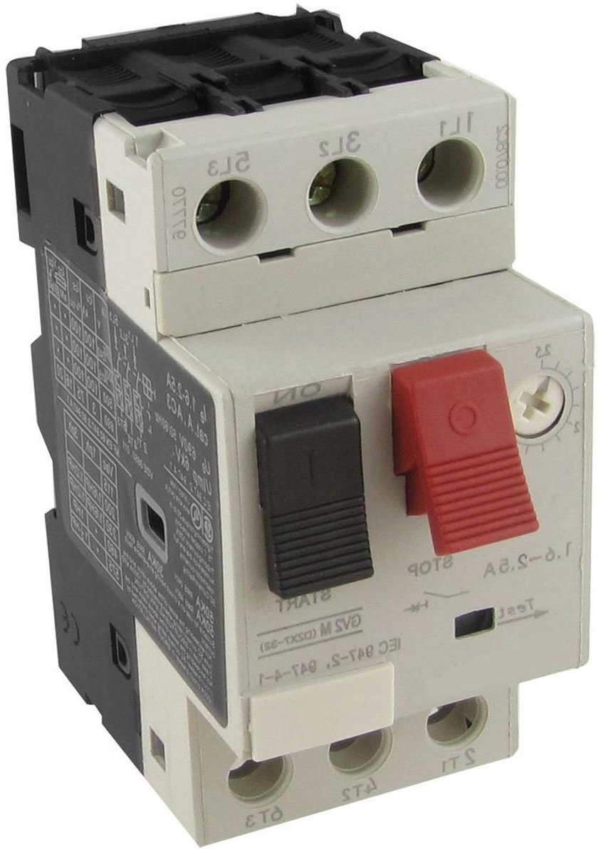 Motorbeveiliging Thermoschakelaar - Automatische Schakelaar - Motor Beschermen - Instelbaar Bereik - 690 V 25 A - Grijs