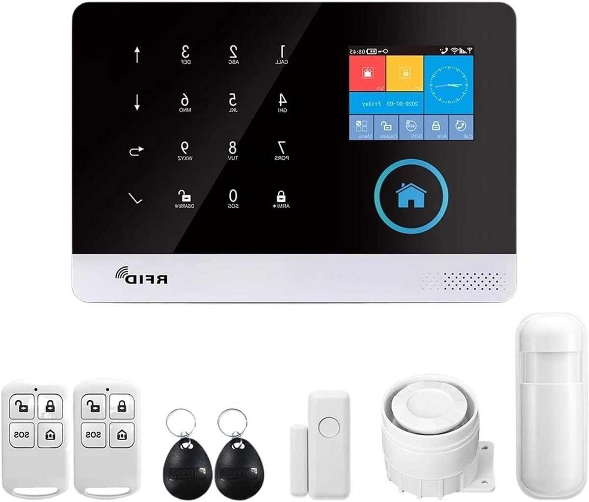Beveiligingssysteem Huis - Alarm Installatie - Woning Beveiligen - Touchscreen Bediening - 99 Zones - Wit