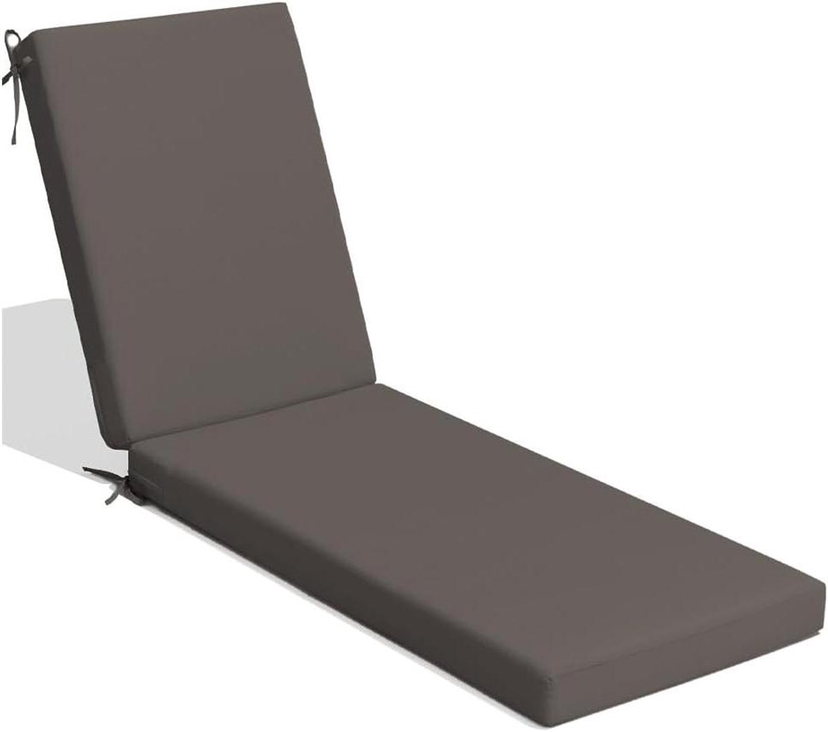 Ligstoelkussen - Tuinkussen Loungekussen - Buiten Ontspannen - Weerbestendig Polyester - 203x66x5cm - Grijs