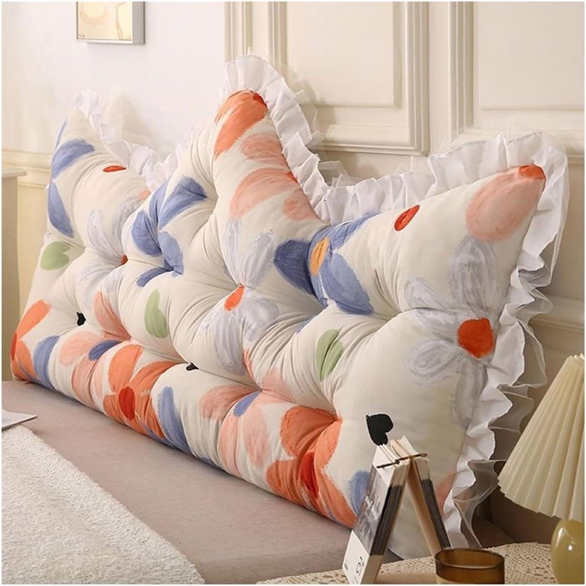 Rugkussen - Leeskussen hoofdbord - Ontspannen in bed - Afneembare hoes - 120 x 55 cm - Geborstelde stof